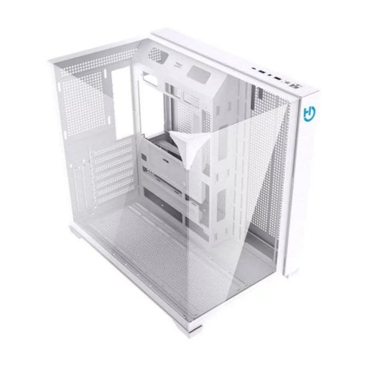 Caja Hiditec SKY Semitorre ATX Triple Cristal Templado RGB Plata 7 Ventiladores Panel USB-C