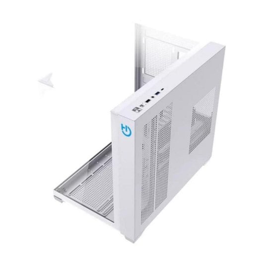 Caja Hiditec SKY Semitorre ATX Triple Cristal Templado RGB Plata 7 Ventiladores Panel USB-C