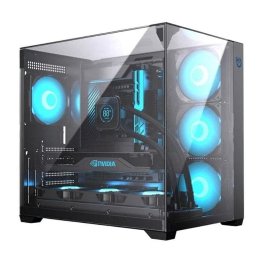 Gabinete Hiditec SKY Cristal Templado Triple 7 Ventiladores RGB Argb Gabinete
