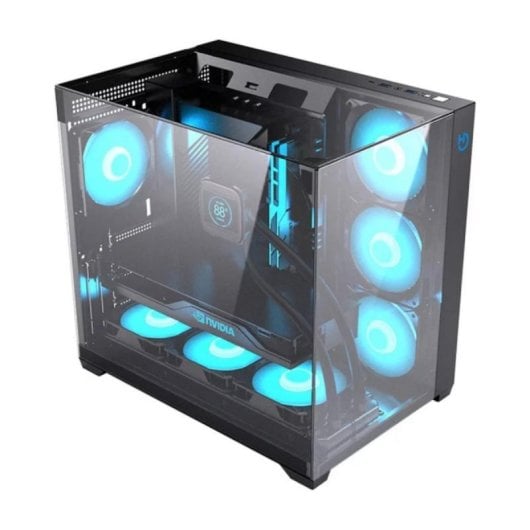 Gabinete Hiditec SKY Cristal Templado Triple 7 Ventiladores RGB Argb Gabinete