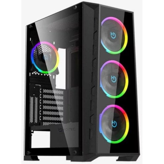 Caja Hiditec MH12 Glass E-ATX ARGB 4 Ventiladores Cristal Templado USB-C Negra