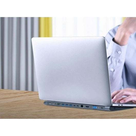 Hub Gembird 8 Puertos 5Gbps A-CM-COMBO9-01 4K HDMI, LAN Gigabit, SD/MicroSD, 60W PD, VGA