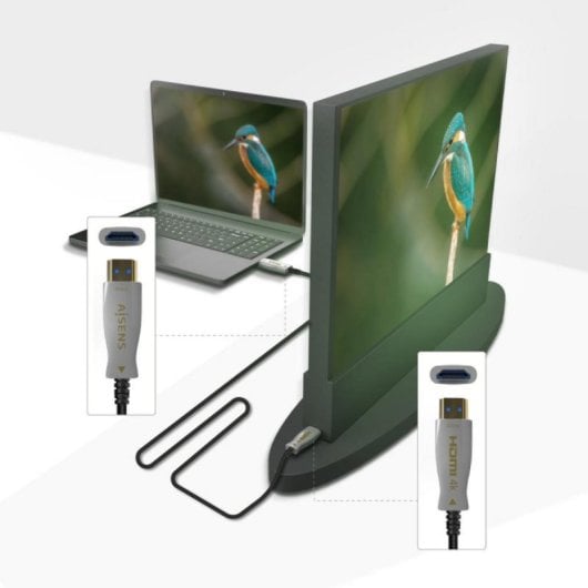 HDMI-Kabel AISENS A148-0697 70m 4K@60Hz 18Gbps Fiber Optic AOC Schwarz HDMI-Kabel AISENS A148-0697 70m 4K@60Hz 18Gbps Fiber Optic AOC Schwarz