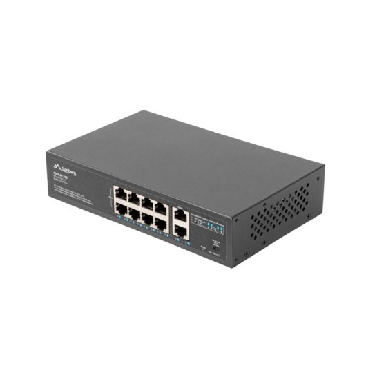 Switch Lanberg RSFE-8P-2GE-120 8 Puertos Gigabit PoE No Administrado Rack 1U