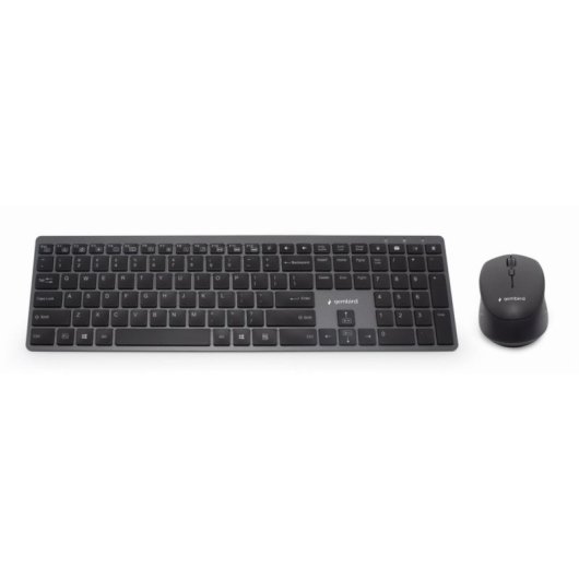 Clavier et souris sans fil Gembird KBS-ECLIPSE-M500-ES rétroéclairés FR