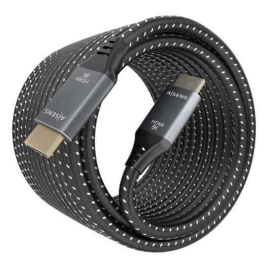 Cable HDMI AISENS A150-0877 7m 8K 60Hz UHD HDR eARC Cobre OFC Mallado Gris/Negro