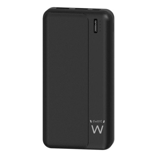 Power Bank Ewent 20000mAh PD 22.5W Polímero de Litio Triple Salida Carga Rápida Negro