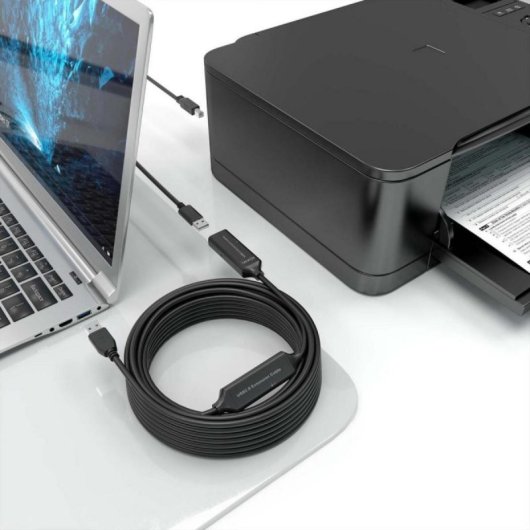 Cable Prolongador USB 2.0 Aisens A101-0916 15m Negro con Amplificador Señal Tipo A Macho-Hembra