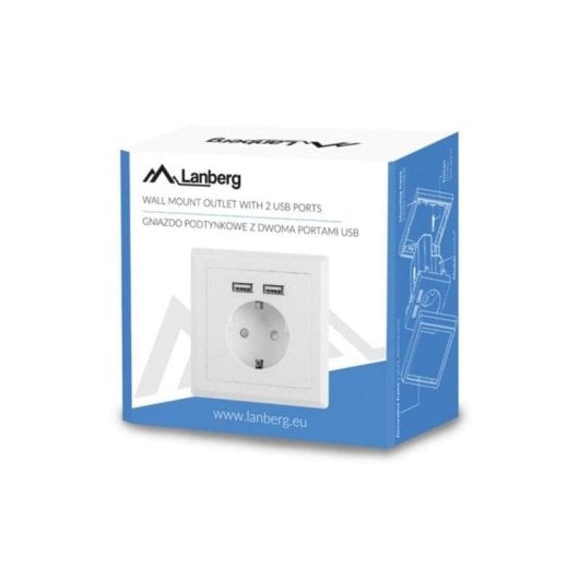 Régua de tomadas Lanberg AC-WS01-USB2-F 1 tomada Conexão Imperial Socket 1366