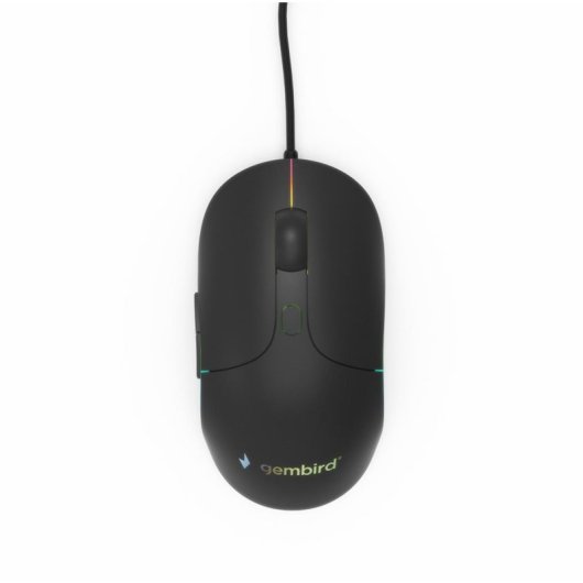 Ratón Gembird con cable 2400 DPI ergonómico 6 botones retroiluminado ambidiestro