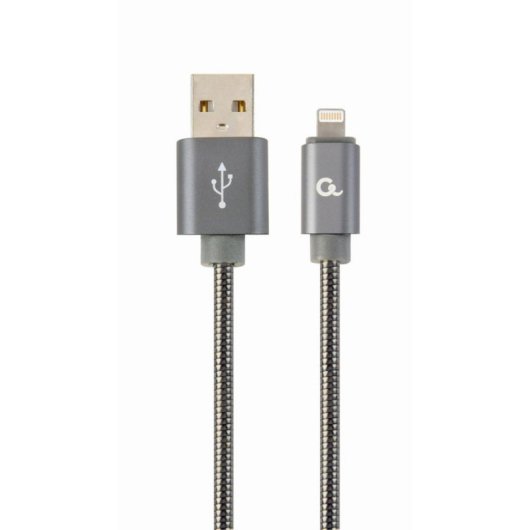 Cable Lightning Cablexpert CC-USB2S-AMLM-2M-BG 2m USB A/Macho Gris 2.1A