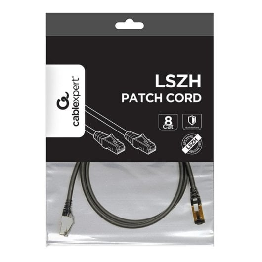 Cable de red Gembird PP8-LSZHCU-BK-1M 1m Cat8 S/FTP RJ-45 blindado LSZH oro negro