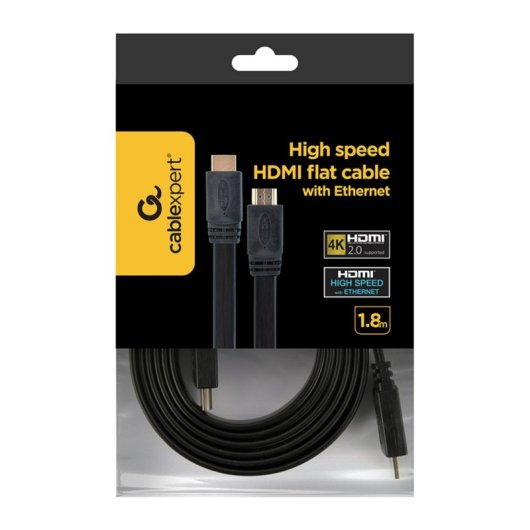 Cable HDMI Gembird CC-HDMI4F-6 1,8m Alta Velocidad 4K 60Hz Ethernet Chapado Oro Negro