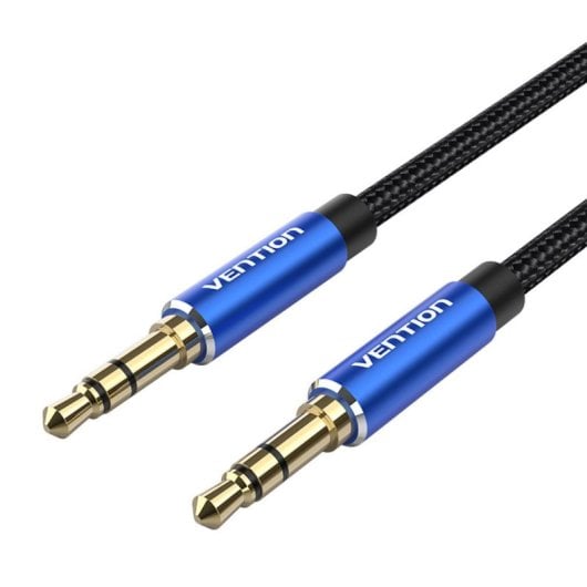 Cable estéreo Vention BAWLD Jack 3.5 mm macho a macho 0.5m azul trenzado de algodón