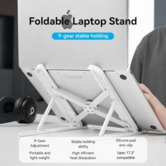 Soporte para portátil Vention KDNW0 blanco hasta 17.3" ABS/Silicona 9 alturas