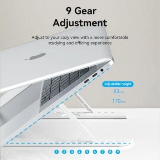 Soporte para portátil Vention KDNW0 blanco hasta 17.3" ABS/Silicona 9 alturas