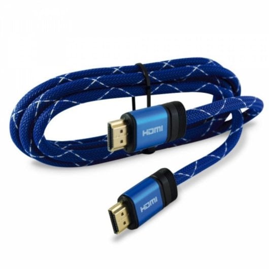 Cable HDMI 3GO CHDMIV3 1.8m V3.0 Azul 4K 60Hz Conectores baño oro 18Gbps