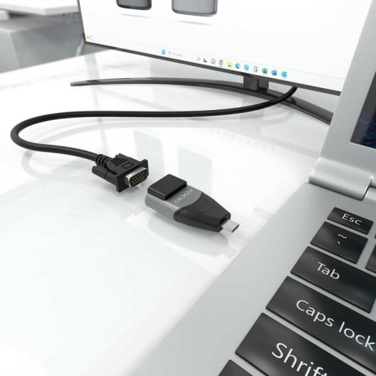 Adapter AISENS USB-C zu VGA Aluminium Grau USB-C/M-HDB15/H Adapter AISENS USB-C zu VGA Aluminium Grau USB-C/M-HDB15/H