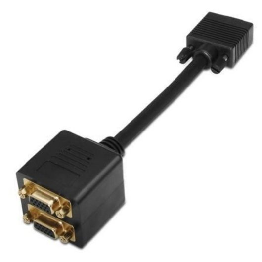 Cable SVGA Aisens A113-0080 Duplicador HDB15 Macho a 2x HDB15 Hembra Oro 20cm Negro