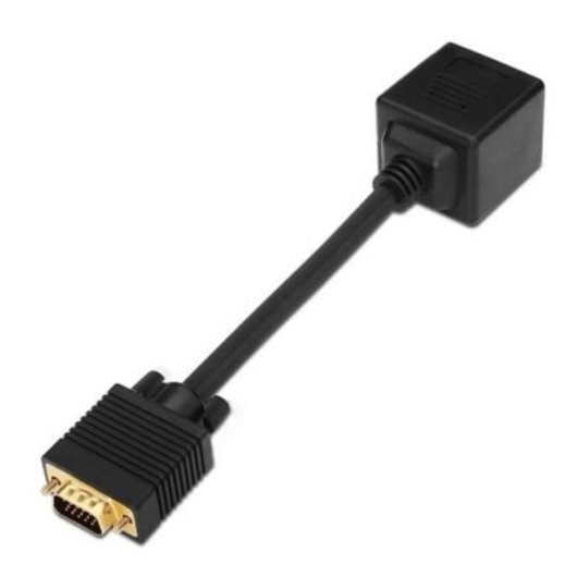 Cable SVGA Aisens A113-0080 Duplicador HDB15 Macho a 2x HDB15 Hembra Oro 20cm Negro