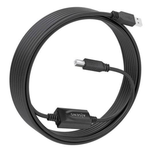 Cable USB 2.0 AISENS A101-0881 Amplificador, 10m, Negro, Tipo A-Macho a B-Macho