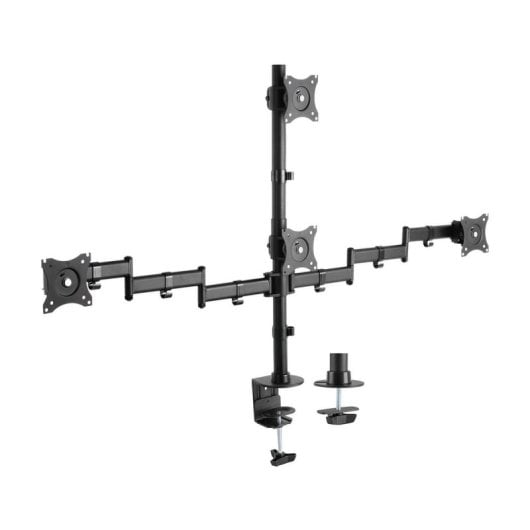 Soporte de monitor AISENS DT27TSR-379 para 4 monitores 13-27” giratorio, inclinable, VESA 100x100mm, 8kg por brazo, acer