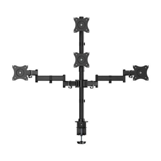Soporte de monitor AISENS DT27TSR-379 para 4 monitores 13-27” giratorio, inclinable, VESA 100x100mm, 8kg por brazo, acer