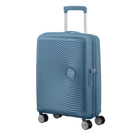 Mala de Cabine American Tourister SoundBox Expandível 4 Rodas Azul Stone Blue