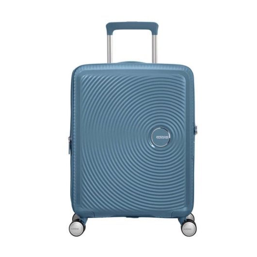 Mala de Cabine American Tourister SoundBox Expandível 4 Rodas Azul Stone Blue