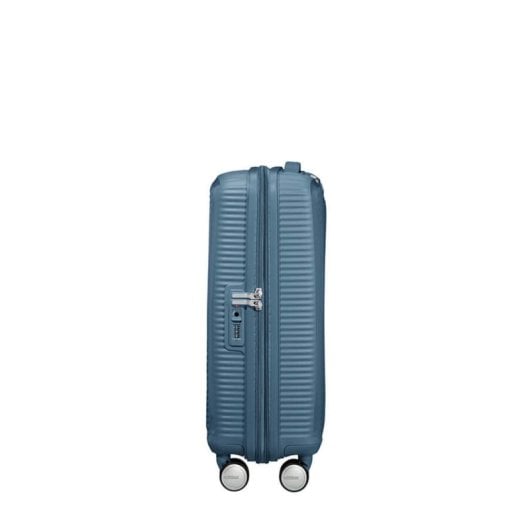 Mala de Cabine American Tourister SoundBox Expandível 4 Rodas Azul Stone Blue