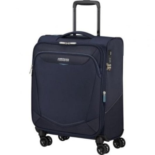 Maleta Cabina American Tourister SummerRide Spinner 55cm Azul Marino Expandible TSA 4 Ruedas