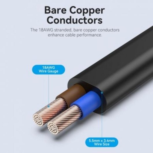 Cable alimentación Vention ZCLBAC CEE7/16 macho a C7 hembra 1.8m 250V 2.5A Negro