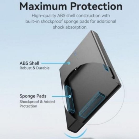Externe Festplattenbox 2,5 Zoll Vention KPBB0 USB 3.1 Gen 2-C ABS Schwarz Werkzeuglos