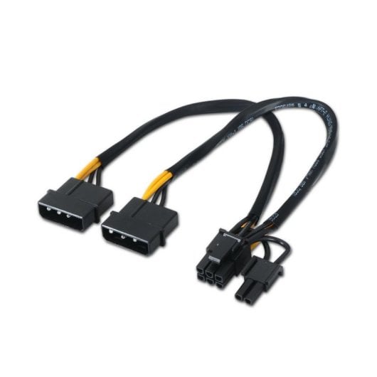 Cable alimentación tarjeta gráfica AISENS A131-0165 2x Molex 4-Pin Macho a PCI-E 6+2 Pin Macho 20cm cobre puro