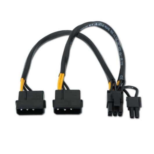 Cable alimentación tarjeta gráfica AISENS A131-0165 2x Molex 4-Pin Macho a PCI-E 6+2 Pin Macho 20cm cobre puro