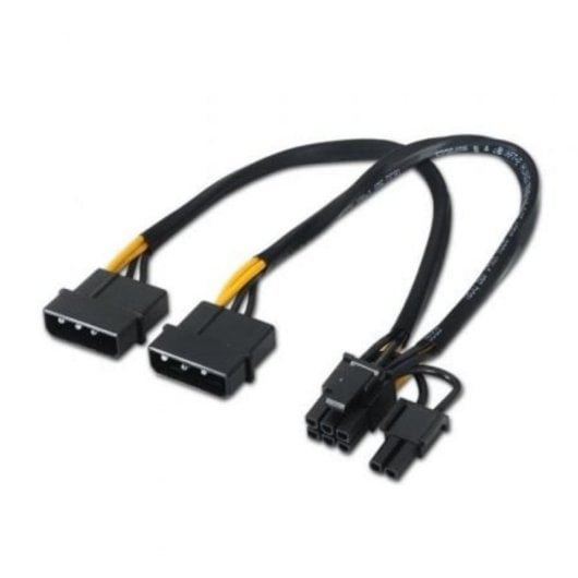Cable alimentación tarjeta gráfica AISENS A131-0165 2x Molex 4-Pin Macho a PCI-E 6+2 Pin Macho 20cm cobre puro