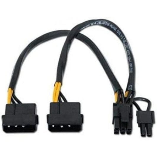 Cable alimentación tarjeta gráfica AISENS A131-0165 2x Molex 4-Pin Macho a PCI-E 6+2 Pin Macho 20cm cobre puro