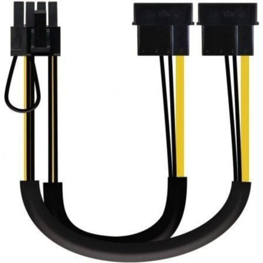 Cable alimentación tarjeta gráfica AISENS A131-0165 2x Molex 4-Pin Macho a PCI-E 6+2 Pin Macho 20cm cobre puro