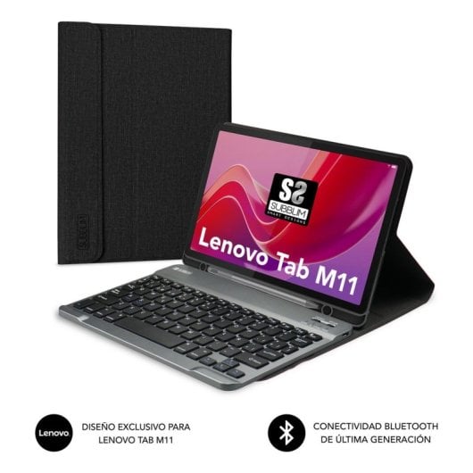 Funda con teclado Bluetooth Subblim KeyTab Pro para Lenovo Tab M11 QWERTY Español ultradelgada negra