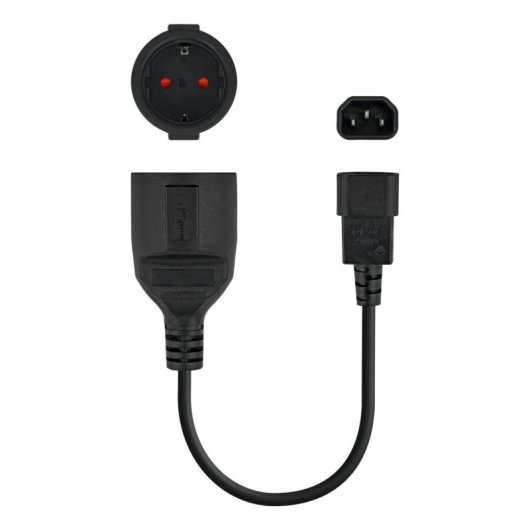 Kabeladapter Nanocable 10.22.0902 C14 Stecker zu CEE7 Buchse 50 cm Schwarz