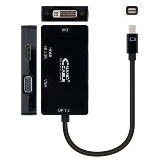 Konverter Nanocable Mini DisplayPort zu VGA HDMI 4K 15 cm Schwarz RoHS