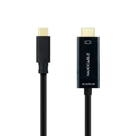 Cable conversor Nanocable 10.15.5105 USB-C Macho a HDMI Macho 4K60Hz 5m Negro