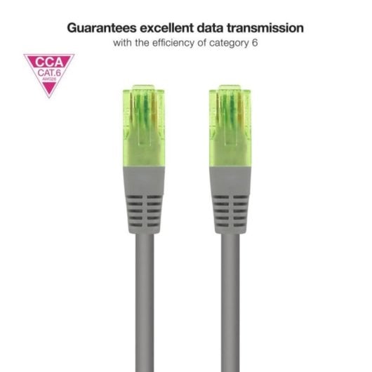 Cable de red Nanocable RJ45 CAT.6 UTP AWG26 CCA 30cm 10Gbps Gris