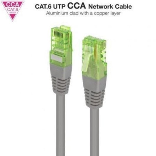 Câble réseau Nanocable RJ45 Cat.6 UTP 30 cm gris AWG26 CCA