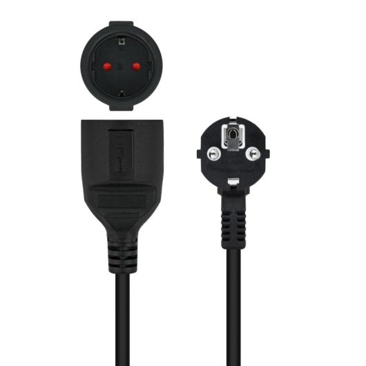 Cable alargador Nanocable 10.22.0610-BK Schuko Macho-Hembra 10m 1.5mm² 4000W Negro
