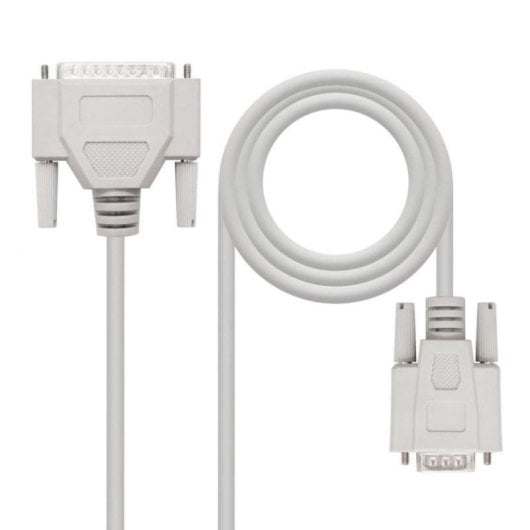 Câble Série Null Modem Nanocable 10.14.0802 DB9 F/DB25 M 1.8M Beige