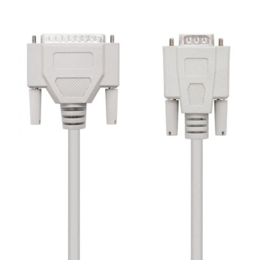 Câble Série Null Modem Nanocable 10.14.0802 DB9 F/DB25 M 1.8M Beige