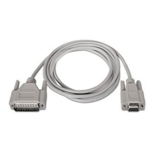 Câble Série Null Modem Nanocable 10.14.0802 DB9 F/DB25 M 1.8M Beige