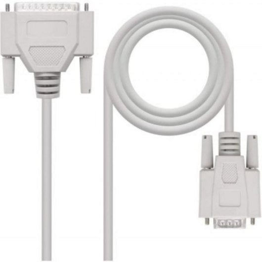Câble Série Null Modem Nanocable 10.14.0802 DB9 F/DB25 M 1.8M Beige