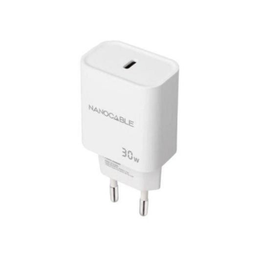 Cargador de Pared Nanocable 10.10.2009 USB-C PD 30W Blanco 1 Puerto Universal